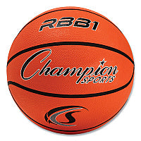 Champion Sports Rubber Sports Ball, For Basketball, No. 7 Size, Official Size, Orange (RBB1)