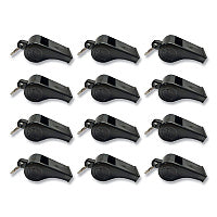 Champion Sports Sports Whistle, Medium Weight, Plastic, Black, Dozen (601)