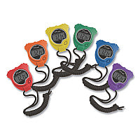 Champion Sports Water-Resistant Stopwatches, Accurate to 1/100 Second, Assorted Colors, 6/Box (910SET)