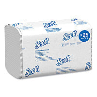 Pro Scottfold Towels, 1-Ply, 9.4 x 12.4, White, 175 Towels/Pack, 25 Packs/Carton (01980)
