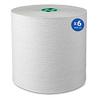 Kleenex Hard Roll Paper Towels with Premium Absorbency Pockets with Colored Core, Green Core, 1-Ply, 7.5" x 700 ft, White, 6 Rolls/CT (25630)