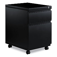 Alera File Pedestal with Full-Length Pull, Left or Right, 2-Drawers: Box/File, Legal/Letter, Black, 14.96" x 19.29" x 21.65" (ALEPBBFBL)