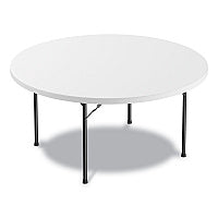 Alera Round Plastic Folding Table, 60" Diameter x 29.25h, White (ALEPT60RW)