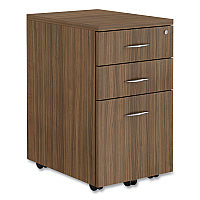 Alera Valencia Series Mobile Pedestal File, Left/Right, 3-Drawer: Box/Box/File, Legal/Letter, Walnut, 15.88 x 20.5 x 28.38 (ALEVA572816WA)