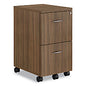 Alera Valencia Series Mobile Pedestal, Left or Right, 2 Legal/Letter-Size File Drawers, Modern Walnut, 15.38" x 20" x 26.63" (ALEVA582816WA)