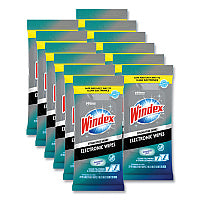Windex(R) Electronics Cleaning Wipes, 1-Ply, 25 Wipe Pack, 12 Packs (319248)