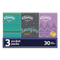 Kleenex On The Go Packs Facial Tissues, 3-Ply, White, 10 Sheets/Pouch, 3 Pouches/Pack, 36 Packs/Carton (11976)