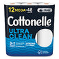 Cottonelle(R) Ultra Clean Toilet Paper, 1-Ply, 284 Sheets, 48 Rolls (55489)