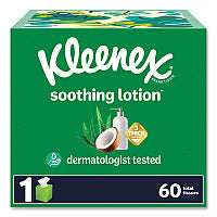 Kleenex Lotion Facial Tissue, 3-Ply, White, 60 Sheets/Box, 27 Boxes/Carton (54271)