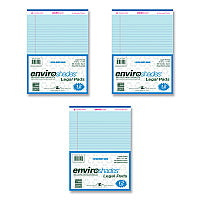 Roaring Spring Enviroshades Legal Notepads, 50 Blue 8.5 x 11.75 Sheets, 72 Notepads/Carton (74120CS)