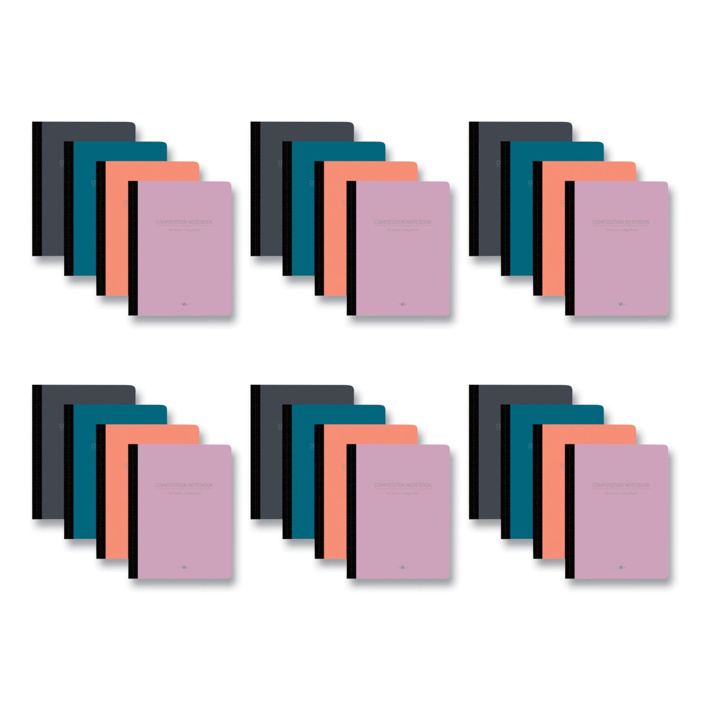 Roaring Spring Poly Flex Composition Notebook, Med/College Rule, Assorted Cover, (70) 9.75 x 7.5 Sheets, 24/Carton (77294CS)