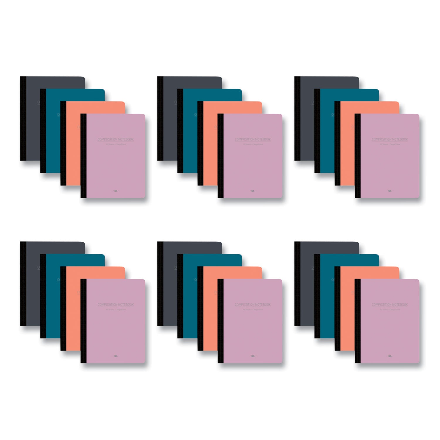 Roaring Spring Poly Flex Composition Notebook, Med/College Rule, Assorted Cover, (70) 9.75 x 7.5 Sheets, 24/Carton (77294CS)