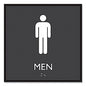 Headline ADA Sign, Men, Plastic, 8 x 8, Clear/White (66914)