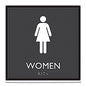 Headline ADA Sign, Women, Plastic, 8 x 8, Clear/White (66912)