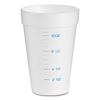 Dart Graduated Foam Medical Cups, 16 oz, White, 25/Pack, 40 Packs/Carton (16J16GRAD)