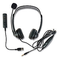 Spracht ZuM3500 Binaural Over The Head USB Headset, Black