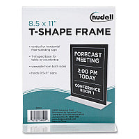 NuDell Clear Plastic T-Shaped Countertop Sign Holder, Two-Sided, Bottom-Load, Horizontal/Vertical Orientation, 8.5 x 11 Insert (38020Z)