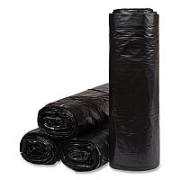 Inteplast Group Low-Density Commercial Can Liners, 60 gal, 1.2 mil, 38" x 58", Black, Interleaved Roll, 10 Bags/Roll, 10 Rolls/Carton (ECI385812K)