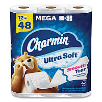 Charmin(R) Ultra Soft Standard Toilet Paper, 2-Ply, 224 Sheets, 48 Rolls (08813)