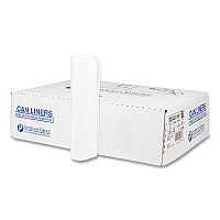 Inteplast Group High-Density Commercial Can Liners, 33 gal, 11 mic, 33" x 40", Clear, Interleaved Roll, 25 Bags/Roll, 20 Rolls/Carton (S334011N)