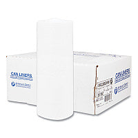 Inteplast Group High-Density Commercial Can Liners, 55 gal, 17 mic, 36" x 60", Clear, Interleaved Roll, 25 Bags/Roll, 8 Rolls/Carton (S366017N)