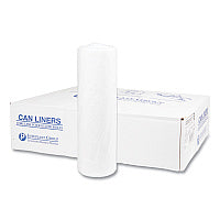 Inteplast Group High-Density Commercial Can Liners, 45 gal, 14 mic, 40" x 48", Clear, Interleaved Roll, 25 Bags/Roll, 10 Rolls/Carton (S404814N)