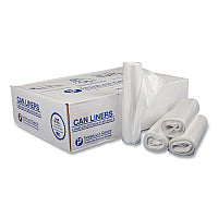 Inteplast Group Low-Density Commercial Can Liners, 16 gal, 0.35 mil, 24" x 33", Clear, Perforated Roll, 50 Bags/Roll, 20 Rolls/Carton (SL2433LTN)