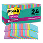 Post-it Pads in Supernova Neon Collection Colors, Cabinet Pack, 3" x 3", 70 Sheets/Pad, 24 Pads/Pack (65424SSMIACP)