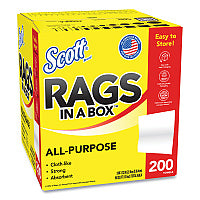 Scott Rags in a Box, POP-UP Box, 12 x 9, White, 200/Box (75260)