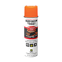 Rust-Oleum Industrial Choice M1600 System Solvent-Based Precision Line Marking Paint, Flat Fluorescent Orange, 17 oz Aerosol Can, 12/CT (203027V)