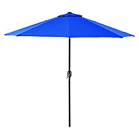 Global Industrial Outdoor Umbrella with Tilt Mechanism, 102" Span, 94" Long, Blue Canopy, Black Handle (436970)