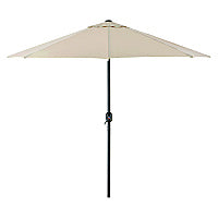 Global Industrial Outdoor Umbrella with Tilt Mechanism, 102" Span, 94" Long, Tan Canopy, Black Handle (262071)