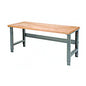 Global Industrial Standard Duty Butcher Block Top Adjustable Height Workbench, 2,000 lbs, 72 x 30 x 30.88 to 36.88, Maple/Gray (183168)