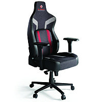 Eureka Python II Ergonomic Chair, Supports up to 300 lb, 18.88" to 22.83" Seat Height, Black Fabric Seat, Black/Red Fabric Back (GC08R)