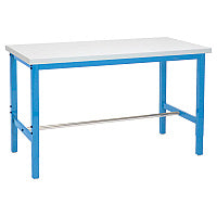 Global Industrial Adjustable Height Heavy Duty Workbenches, 5,000 lbs, 60 x 30 x 31.63 to 43.63, White/Blue (606976BL)