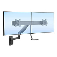 Mount-It! ProFlex Wall Dual Monitor Mount with Crossbar - Matte Black