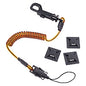 ergodyne Squids 3151 Coil Lanyard Swivel Hook/Detachable Loop, Mini Adhesive Mount, 2 lb Max Working Capacity, 12" Long, Black/Orange (19160)
