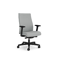 HON Ignition 2.0 Upholstered Mid-Back Task Chair, Up to 300 lbs, 17 to 21.5 Seat Height, Flint Seat and Back, Black Base (I2U2ASX39NTK)