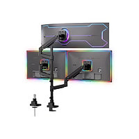 Mount-It! Triple Monitor Desk Mount, Curved Screen Display