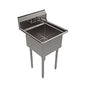 BK Resources Stainless Steel Sink and Faucet Bundle, Sink/Faucet/Faucet Mounting Kit/Drain, 18" L x 18" W x 14" D (BKS11812PG)