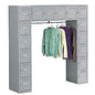 Tennsco Sixteen Box Compartments and Coat Bar, 72w x 18d x 72h, Medium Gray (SRS721872AMG)