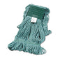 Boardwalk Super Loop Wet Mop Head, Cotton/Synthetic Fiber, 5" Headband, Medium Size, Green, 12/Carton (BWK502GNCT)