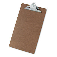 Universal Hardboard Clipboard, 1.25" Clip Capacity, Holds 8.5 x 14 Sheets, Brown (UNV40305)