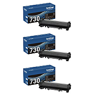 Brother TN730 Toner, 1,200 Page-Yield, Black - 3 Pack