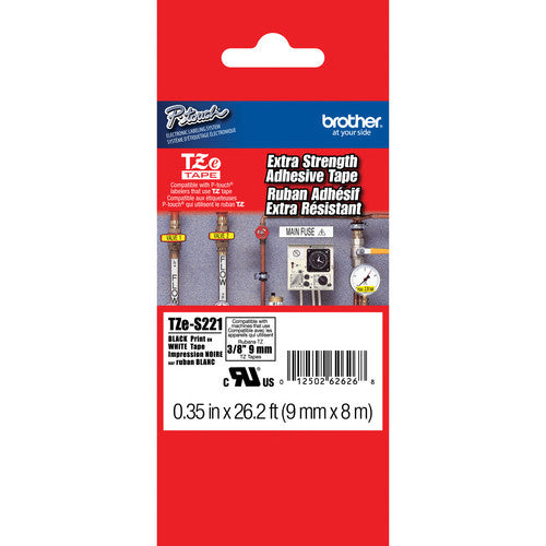 Original Brother TZe-S211 Black on White Tape