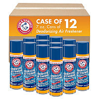 Arm & Hammer Baking Soda Air Freshener, Light Fresh, 7 oz Aerosol Spray, 12/Carton (3320094170CT)