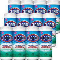 Clorox Disinfecting Wipes, 1-Ply, 7 x 8, Fresh Scent, White, 35/Canister, 12 Canisters/Carton (01593CT)