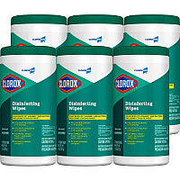 Clorox Disinfecting Wipes, 1-Ply, Fresh Scent, 7 x 8, White, 75/Canister, 6 Canisters/Carton (15949CT)