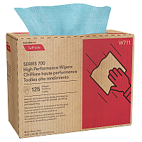 Cascades Tuff-Job S700 High Performance Wipers, Blue, 9.75 x 16.75, 125/Box, 6 Boxes/Carton (W711)
