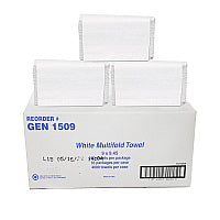 GEN(R) Multifold Paper Towels, 1-Ply, White, 4000 Towels (GEN1509)
